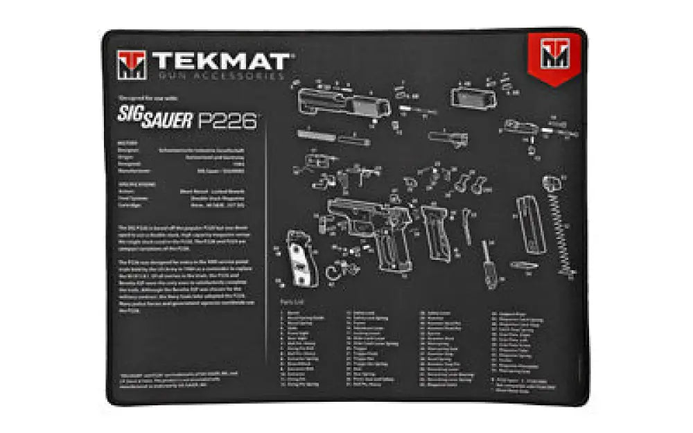 Tekmat Ultra Pistol Mat Sig P226 Black Buy at Faith and Freedom Outdoors - Cleaning Hardware & Components - Mat