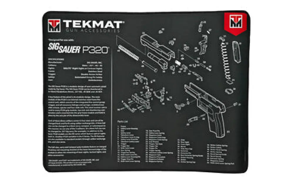 Tekmat Ultra Pistol Mat Sig P320 Black Buy at Faith and Freedom Outdoors - Cleaning Hardware & Components - Mat