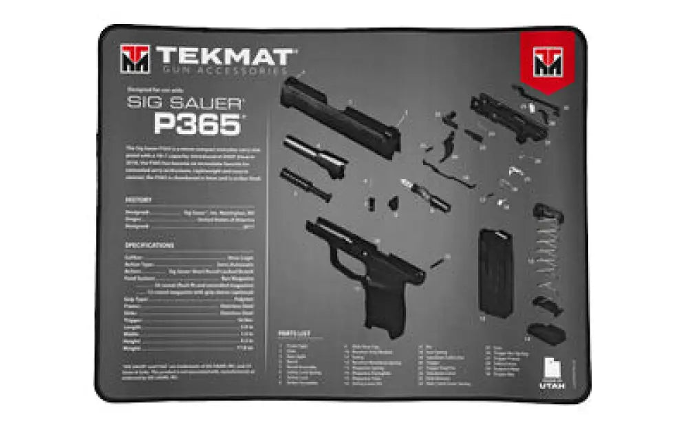 Tekmat Ultra Pistol Mat Sig P365 Buy at Faith and Freedom Outdoors - Cleaning Hardware & Components - Mat