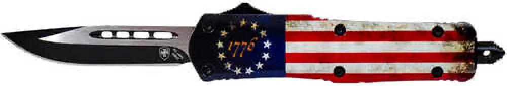 Templar Knife Betsy Ross Flag Small 2.25’’ Drop Point Plain Black 440c Stainless Steel Zinc Alumi - Sbrf331