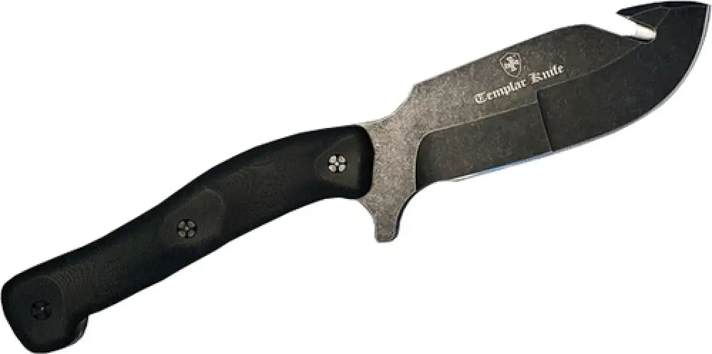 Templar Knife Hbk321 Reagan Field Dressing 4.60’’ Fixed Gut Hook Plain Powder Coated D2 Steel Blade/ 4.55’’ Black G10