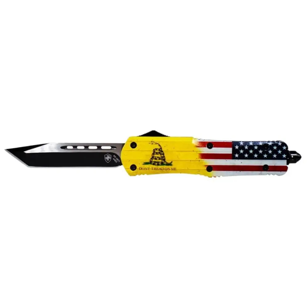 Templar Knife Knives Large Don’t Tread on me 3-1/2’’ Tanto Blade us Flag Buy at Faith and Freedom Outdoors