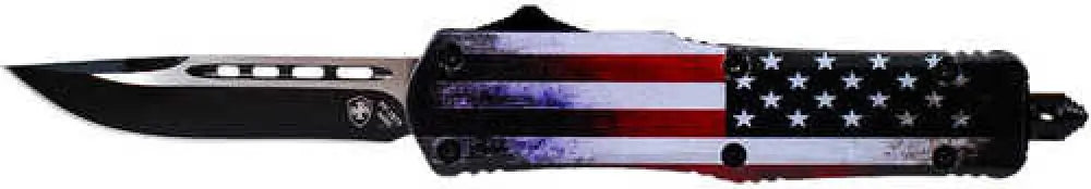 Templar Knife us Flag 3.50’’ Drop Point Plain Black 440c Stainless Steel Zinc Aluminum Alloy Handle Otf - Lus331
