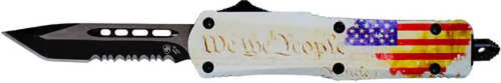 Templar Knife we the People Small 2.25’’ Tanto Part Serrated Black 440c Stainless Steel us Flag Zinc Aluminum All