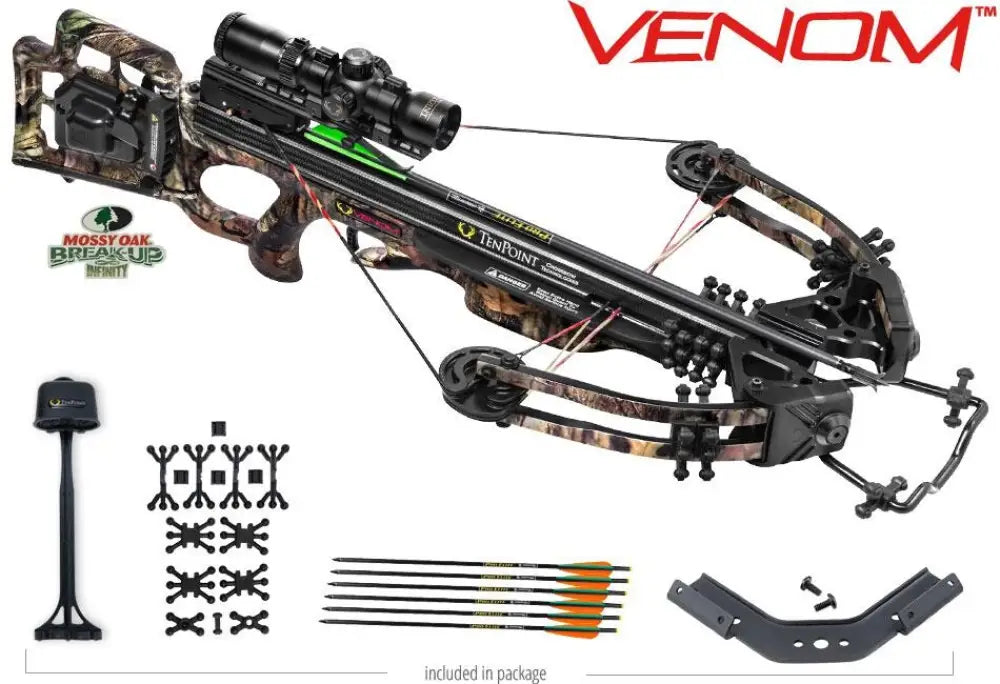 Tenpoint Crossbow Technologies Crossbows|hunting Venom Package with Acudraw 50 & Rangemaster Pro Scope - Mossy Oak