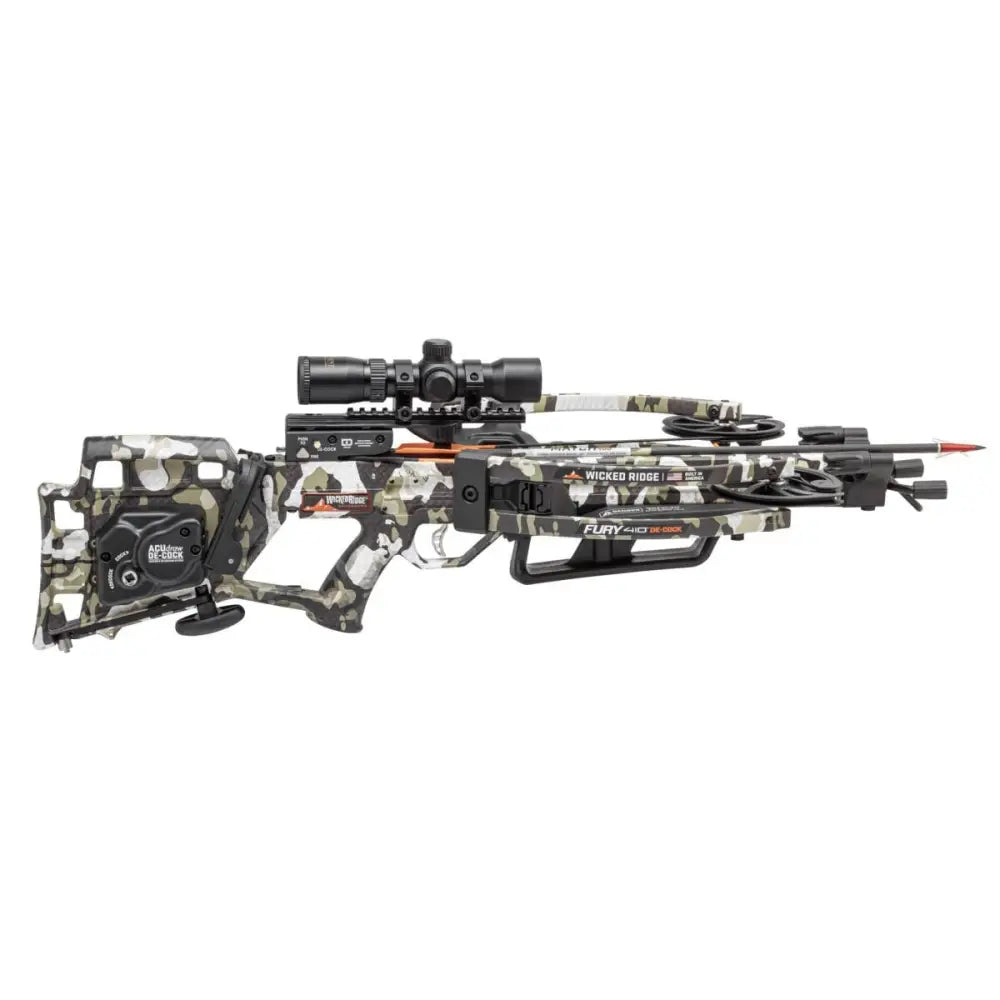 Tenpoint Crossbow Technologies Crossbows Wicked Ridge Fury 410 De-cock Acudraw Rangemaster Pro Scope Camo Buy at Faith