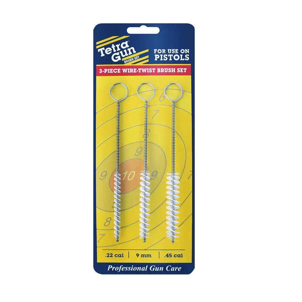 Tetra Gun Cleaning Brushes Mops and Swabs 3-piece Wire Twist Brush Set - 22 Cal/ 9mm/.45 Cal Buy at Faith and Freedom