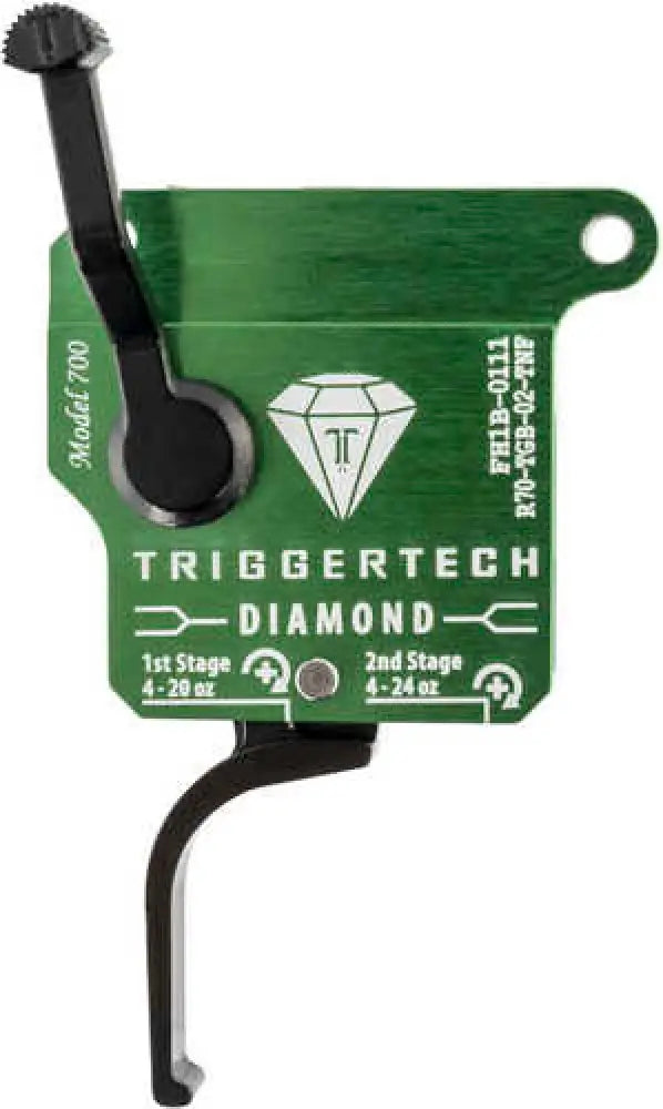 Triggertech Diamond Remington 700 Green with Black Parts Two-stage Flat Clean - R70tgb02tnf