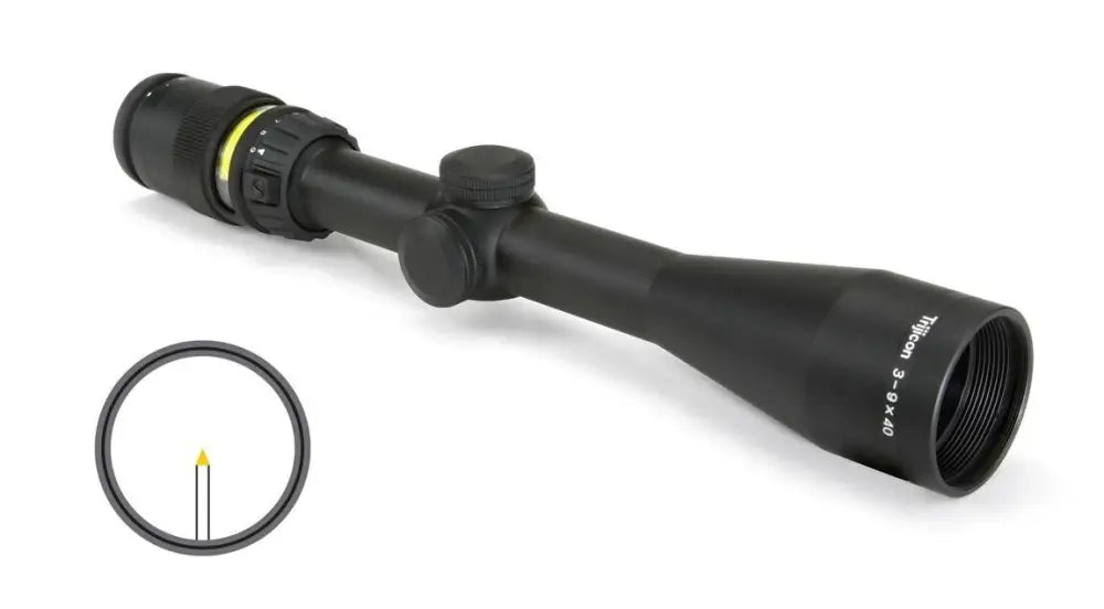 Trijicon Centerfire Scopes Accupoint Rifle Scope - 3-9x40mm Amber Triangle Post Reticle with Bac 33.8-11.3’ Fov