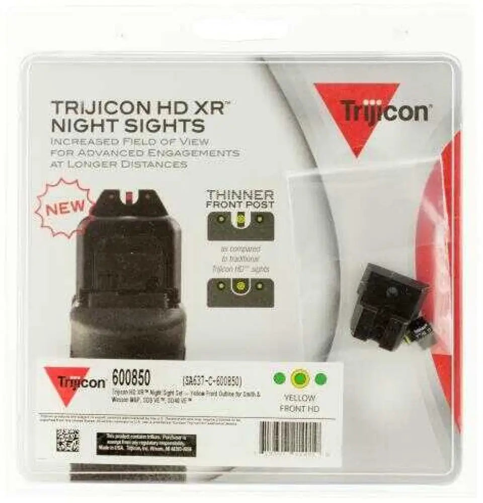 Trijicon Hd Xr Night Sight Set Yellow Front Outline for Smith & Wesson Pistols Md: Sa637-c-600850