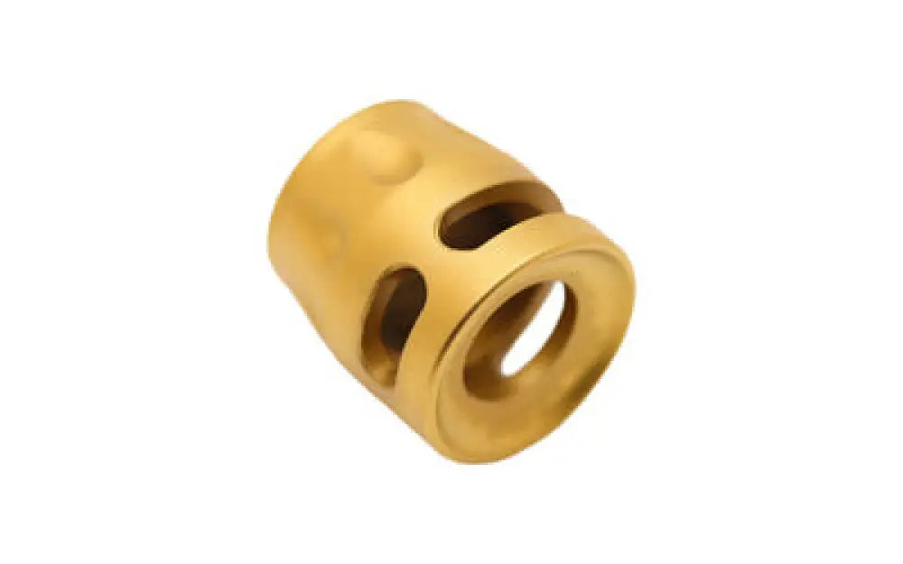 True Prec Micro Comp 1/2x28 Gld Tin Buy at Faith and Freedom Outdoors - Muzzle Devices - Compensator