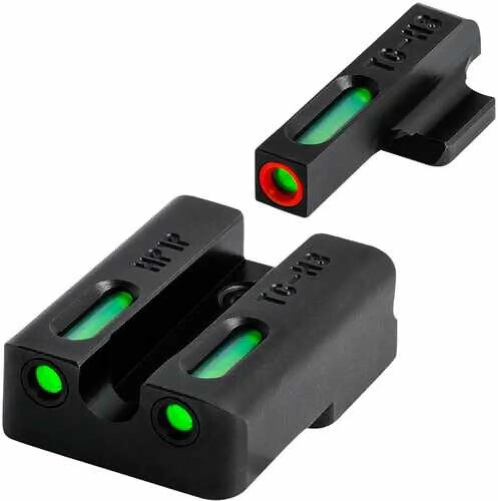 Truglo Tfx Pro Square Front / U-notch Rear Tritium Fiber Optic Sight Color - Green Orange Outline - Tg-tg13ks1pc