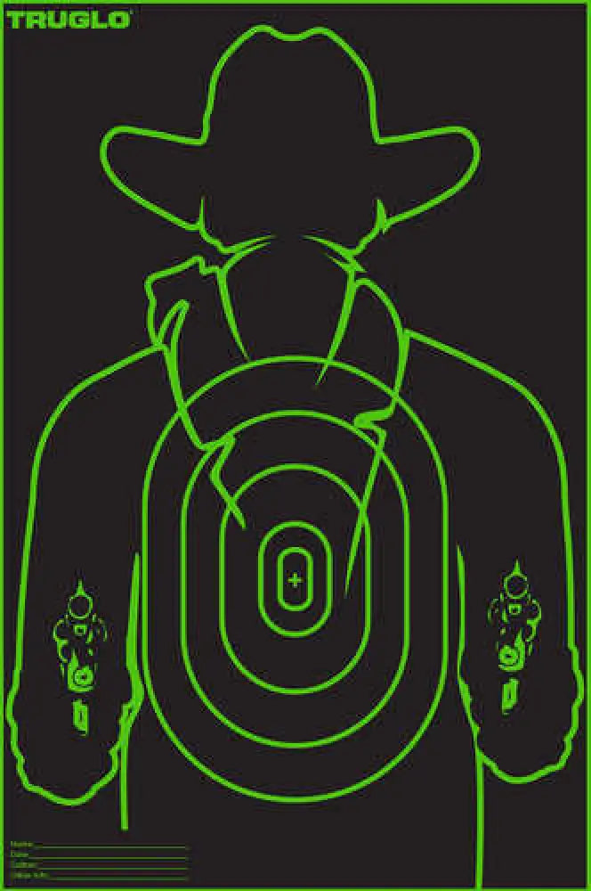 Truglo Tgtg16a6 Tru-see Gunslinger Target Black/green Self-adhesive Heavy Paper Universal Fluorescent Green 6 Pack