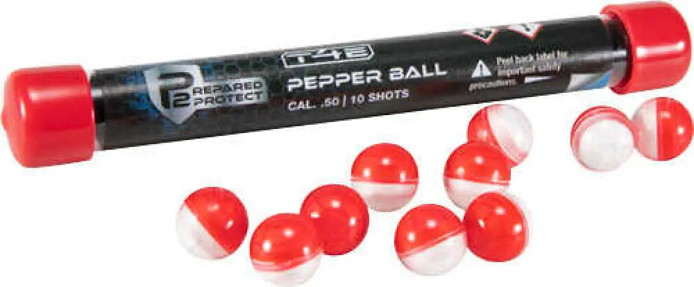 Umarex T4e P2p.50 Cal. Pepper Ball Red/white 10-pack - 2292301