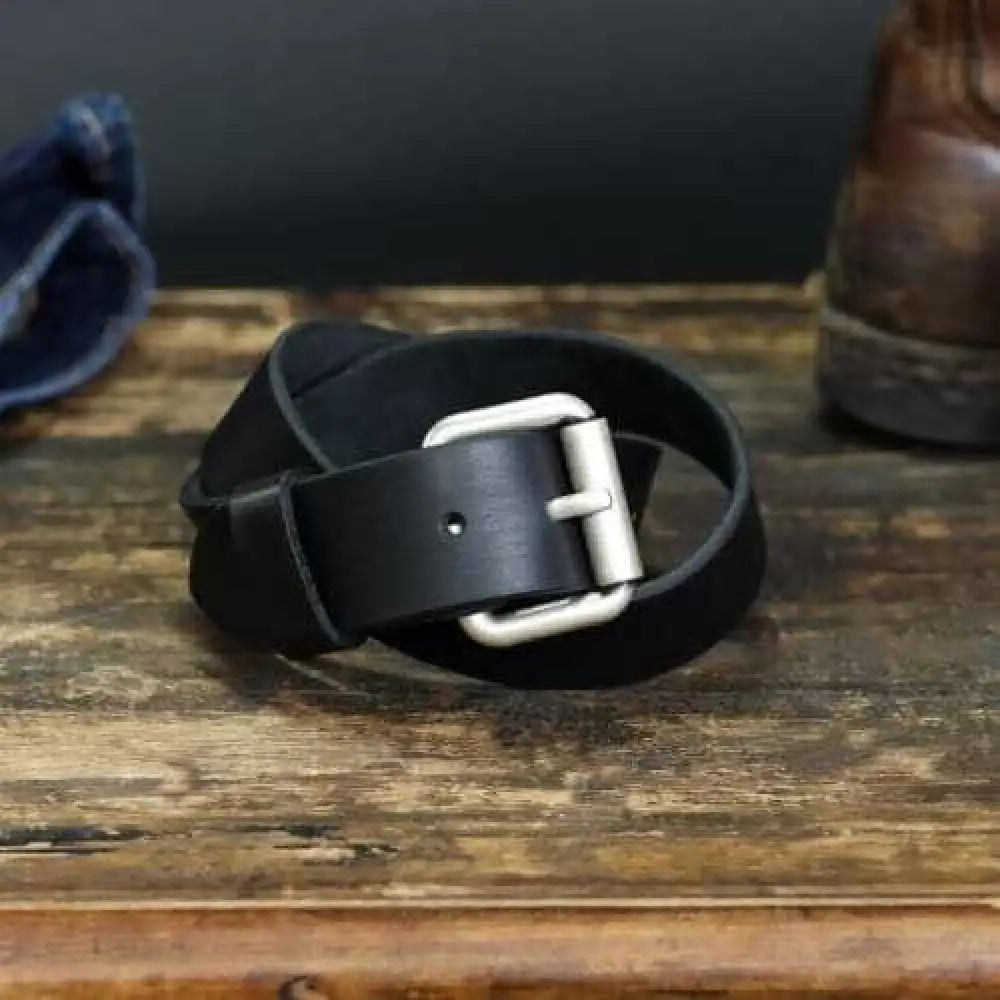 Uncle Mike’s Mikes Leather Belt 46’’-50’’ Full Grain Nickel Plated Buckle Black Blt-um-46-50-mbl - Blt-um-46-50-mbl