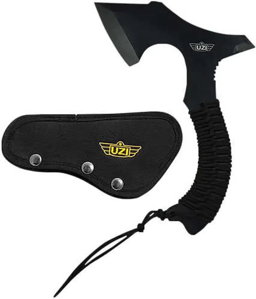 Uzi Accessories Uzkaxe5 Throwing Axe 7’’ Plain Stainless Steel Blade Black Paracord Wrapped Handle 12.20