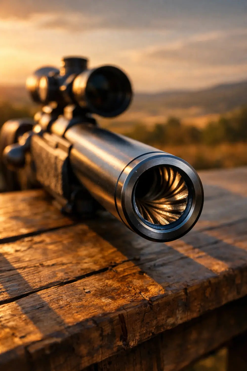 Precision rifle barrel with detailed rifling for enhanced accuracy and performance
