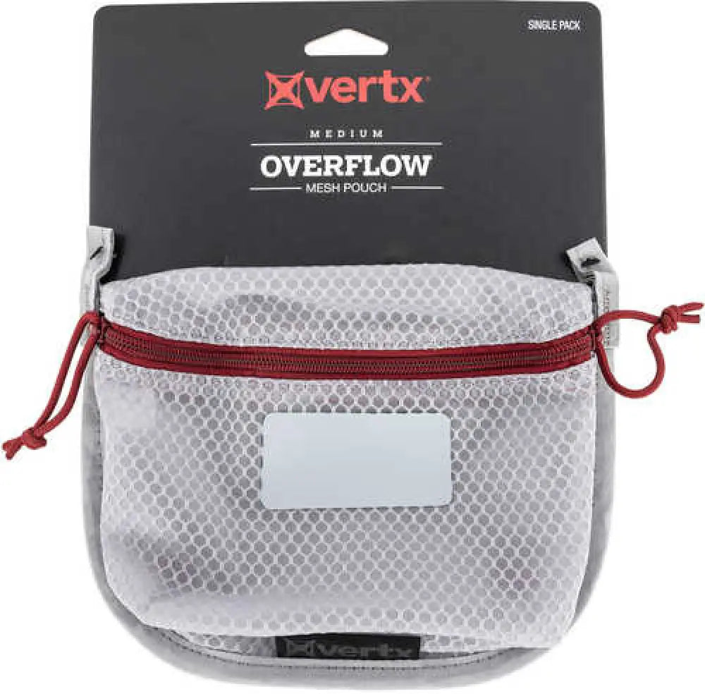 Vertx Overflow Mesh Pouch Nylon 5’’w x 7.25’’h White/red - Vtx5200agyna