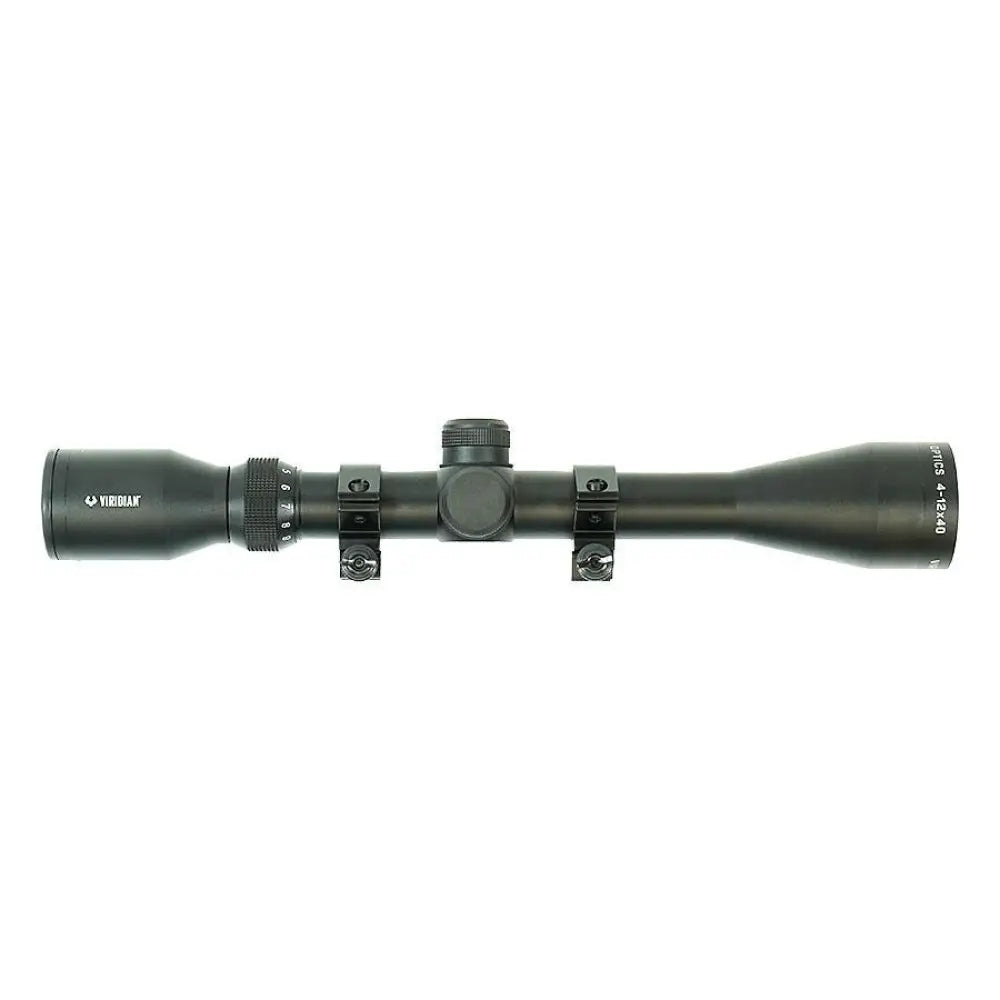 Viridian Green Laser Centerfire Scopes Rifle Scope 4-12x40 R4 Black with Rings Retail Box Buy at Faith and Freedom