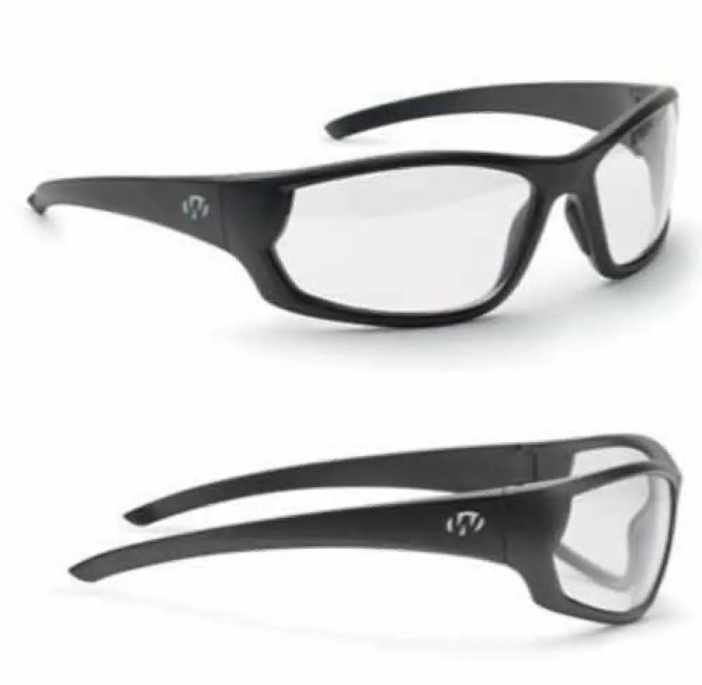 Walker’s Ballistic Eyeware Ikon Tanker Amber Lens Hi-gloss Black Open Frame Glasses - Gwp-iknof1-amb