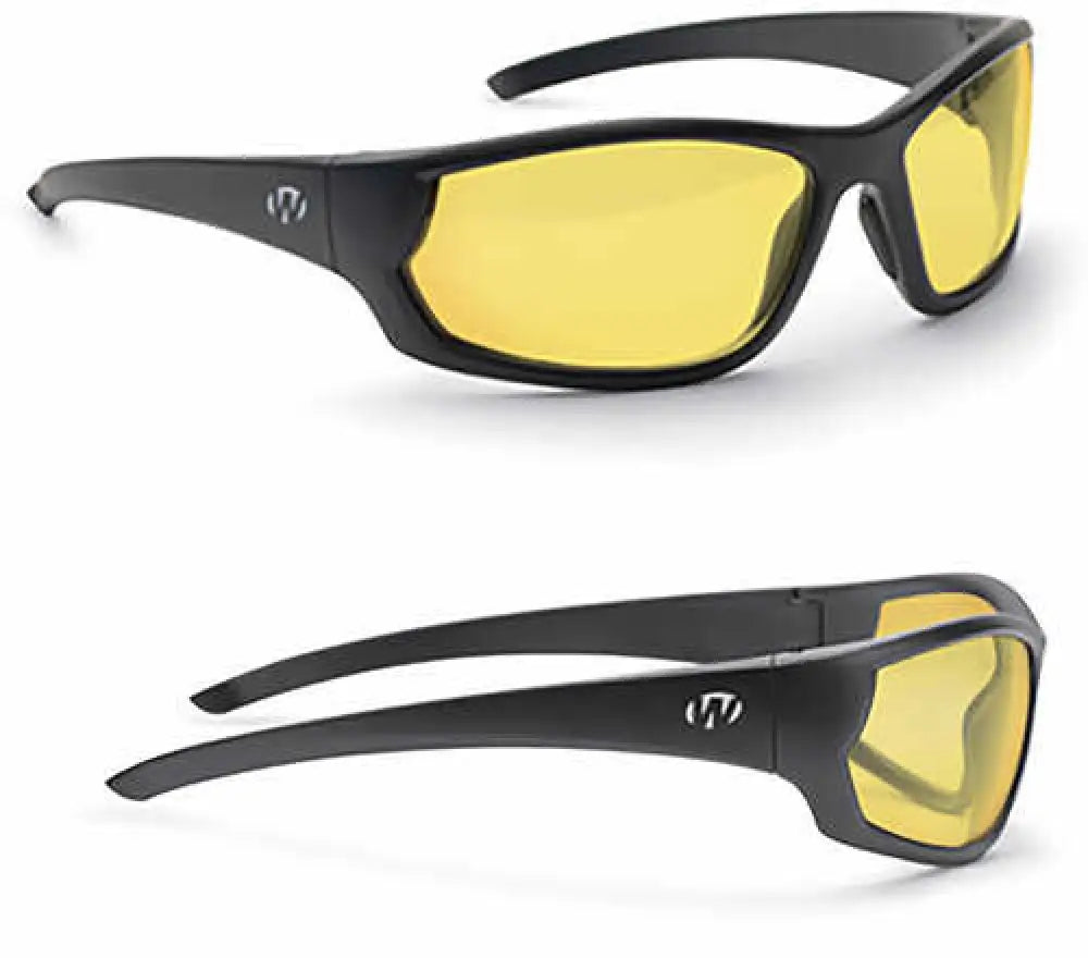 Walker’s Ballistic Eyeware Ikon Vector Amber Lens with Matte Black Full Wraparound Frame Eva Foam Nose p