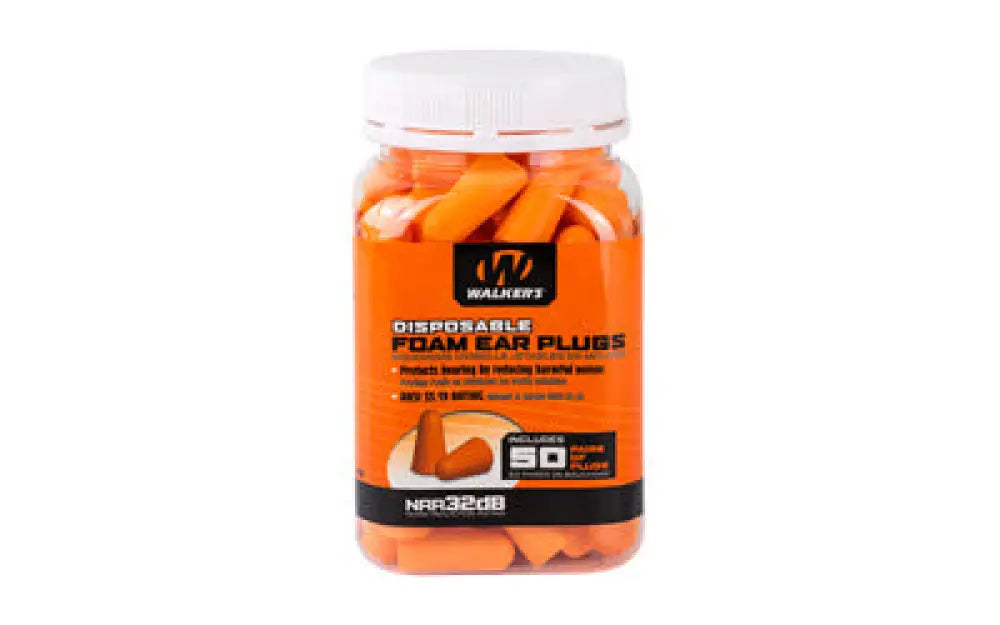 Walker’s Foam Ear Plugs 50pk Jar Buy at Faith and Freedom Outdoors - Ear Protection - Plug