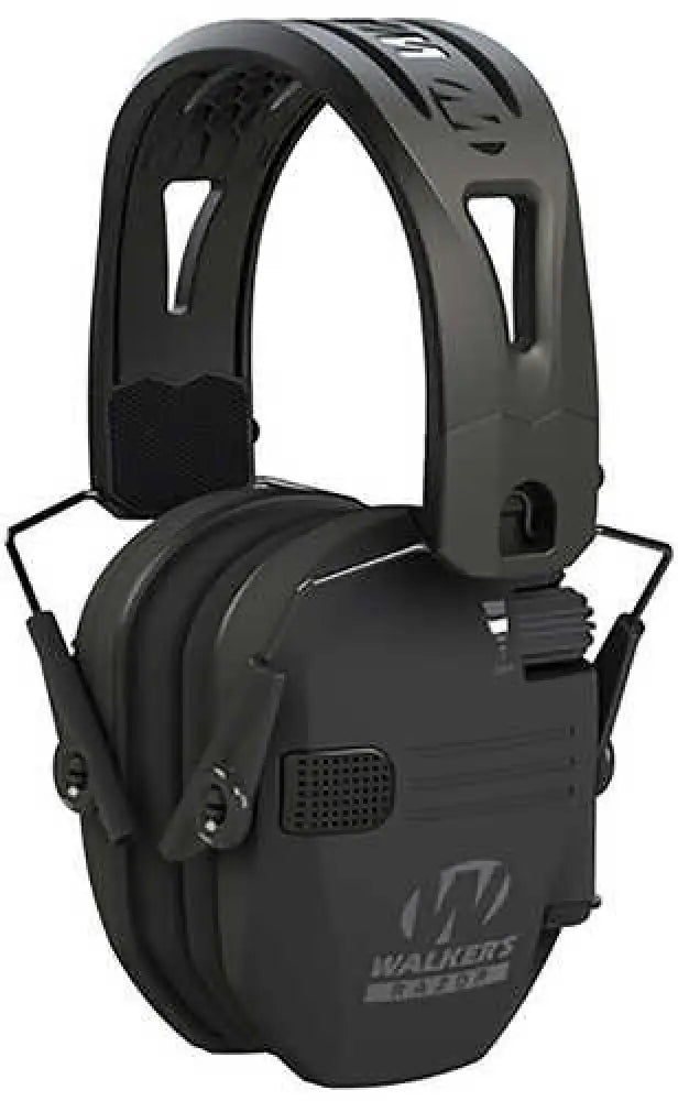 Walkers Razor Slim Electronic Muff 23 Db Over the Head Polymer Black Ear Cups with Tacti-grip - Gwp-rsemrh Razr