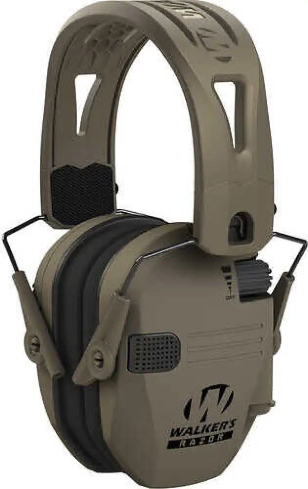Walkers Razor Slim Electronic Muff 23 Db Over the Head Polymer Flat Dark Earth Cups with - Gwp-rsemrh-mfde