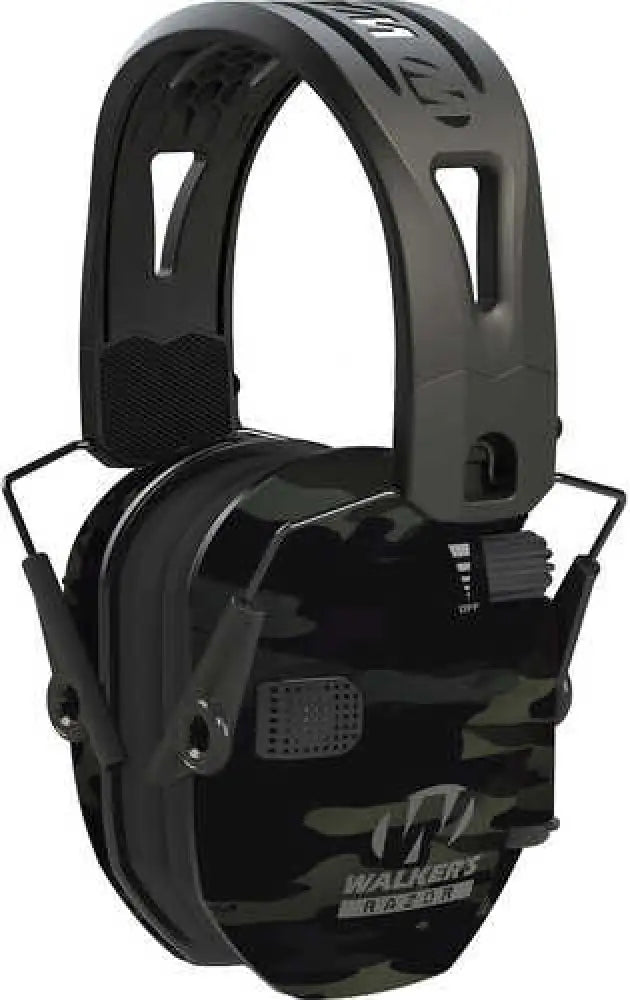 Walker’s Razor Slim Electronic Muff 23 Db Over the Head Polymer Gray Multicam Ear Cups with Black Tacti-