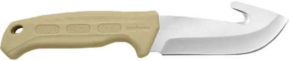Walker’s Roto 4’’ Fixed Drop Point/gut Hook Plain Satin 420 Steel Titanium Bonded Blade Tan Pp/tpr Handle - 19156
