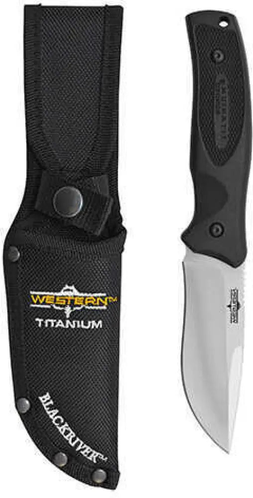 Western Knife - Black River 3 3/4’’ Blade Drop Point Rubberized Handle Md: 19232