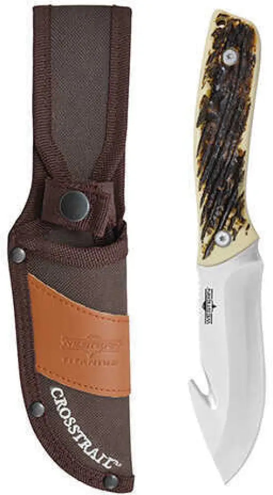 Western Knife - Crosstrail 4’’ Blade Drop Point Brown Textured Delrin Handle Md: 19247