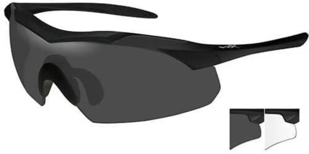 Wiley x Wx Vapor Sunglasses Matte Black Frame and Smoke Gray Clear Lens - 3501