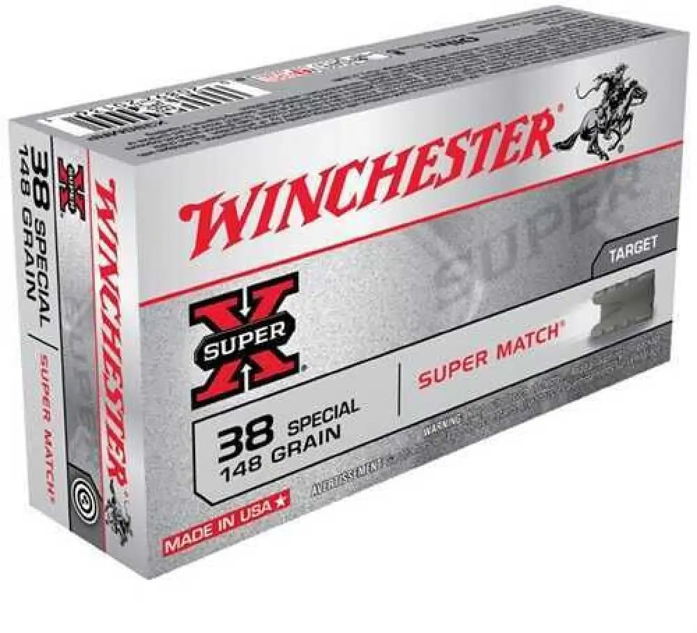 Winchester 38 Special Super-x Match – Consistent Accuracy and Performance - 148 Grain / Lead - Handgun Ammo