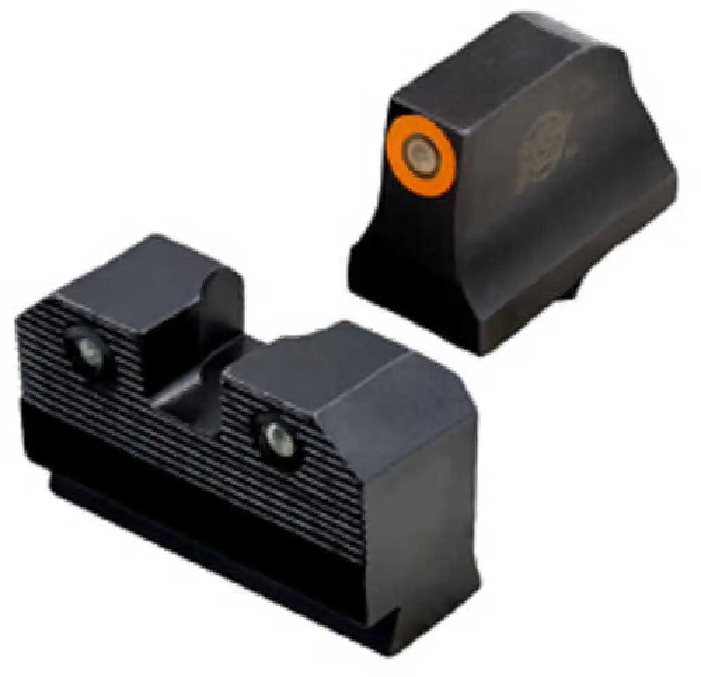 Xs Sights R3d 2.0 Suppressor Height Night Sight for Glock 17/19/22/23/24/26/27/31/32/33/34/35/36 Orange Front Outline