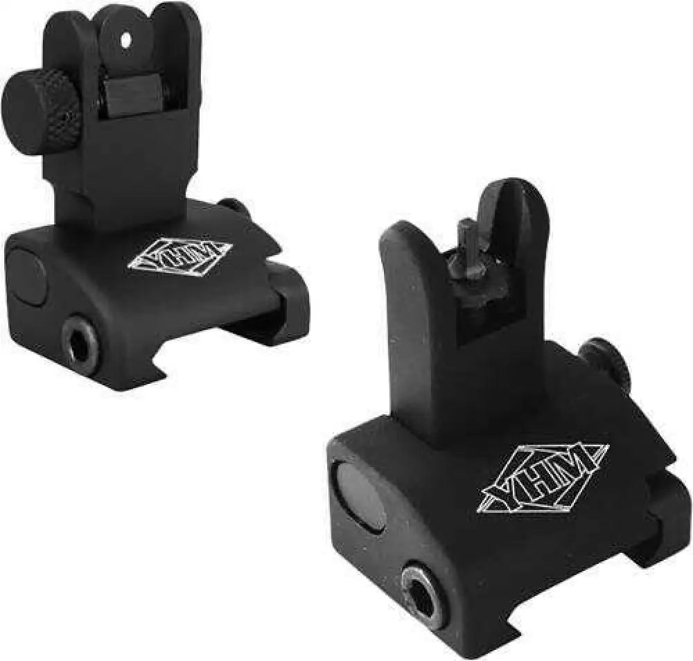 Yankee Hill Machine Quick Deploy Flip Up Front and Rear Sight Set Standard Ar-15 Flat-top Blac - 5040